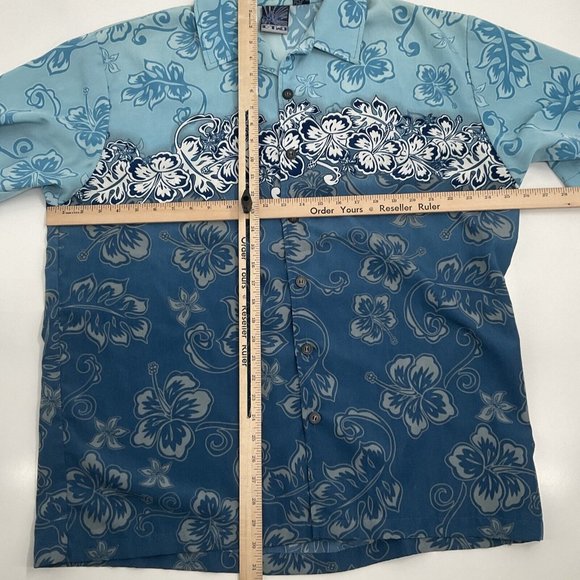 Vintage Hawaiian Shirt Mens XL Blue Floral Tropical Party Club Travel Beach - Picture 5 of 9